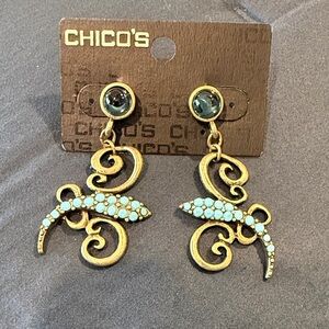 Chico's Gold & Turquoise earrings